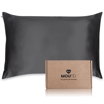 Pure Mulberry Silk Pillowcase - Charcoal Grey