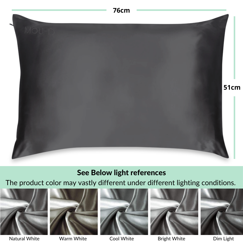 Pure Mulberry Silk Pillowcase - Charcoal Grey